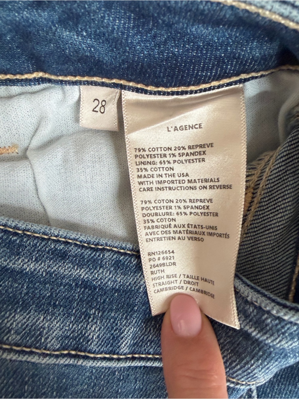 L'AGENCE Ruth High Rise Straight Jeans in Cambridge - NWT - Picture 9 of 12